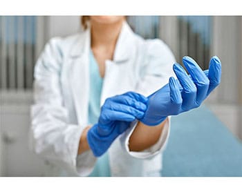 Disposable rubber surgical gloves
