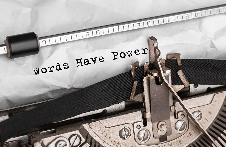 Typewriter typing Words Have Power